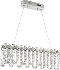 Toolight Toolight, LED krištáľová závesná lampa 60 cm, SWE073-CP, LED integrovaný 3000K/6000K, chrómová, OSW-30202