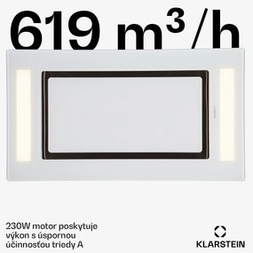 Klarstein Remy, digestor, 90 cm, stropný, 620 m³/h, diaľkové ovládanie, biely