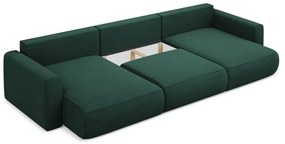 Zelená rozkladacia/s úložným priestorom rohová pohovka (do tvaru "U") Kapua – Makamii