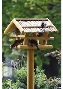 Kŕmidlo pre vtáky na stojane drevené