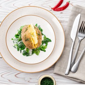 Krémové dezertné keramické taniere v súprave 6 ks ø 19,5 cm Statek – Orion