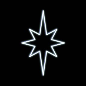 DECOLED LED svetelný motív hviezdy, ľadovo biely, 50 × 80 cm