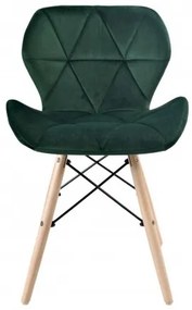 Jedálenská stolička MURET zamatová, tmavozelená