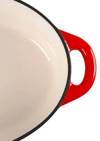 Liatinový pekáč 30cm smaltovaný 4,4l s pokrievkou červený