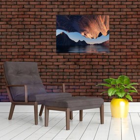 Sklenený obraz - 3D útesy (70x50 cm)