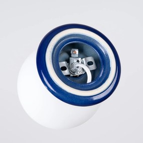 Stropné svietidlo Zori, 1x biele sklenené tienidlo, bl