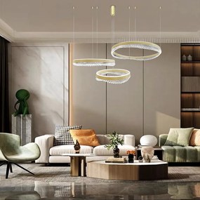 Závesné LED svietidlo Preciosa, 3x LED 158w, 4000k, g