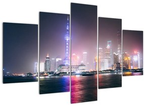 Obraz nočného Šanghaja (150x105 cm)