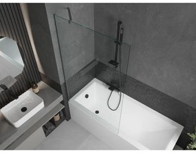 Mexen Next, 1-krídlová vaňová zástena 100 x 150 cm, 6mm číre sklo, brúsená grafitová, 895-100-000-00-00-66