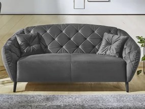 Pohovka s prešitím Leeds, šedá zamatová látka%