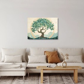 Sklenený obraz – Elegantná mozaika so stromom (70x50 cm)