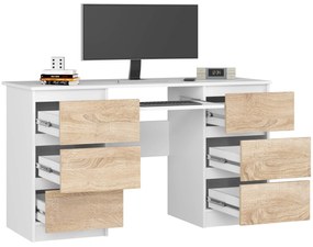 Písací stôl A-11 135 cm biely/dub sonoma