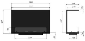 InFire - Vstavaný BIO krb 80x45 cm 3kW čierna
