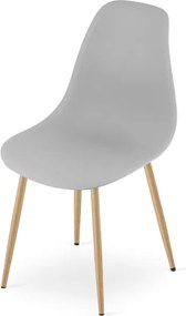 Jedálenská stolička WAT sivá - naturálne nohy (1 ks)