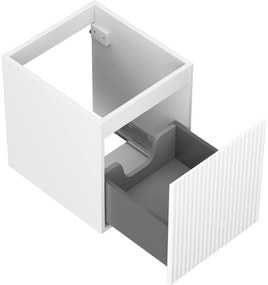 Mexen Rivel, kúpeľňová skrinka 40 cm, 1 zásuvka, drážkovaná, biela matná, 91A20-04047-1-BF01