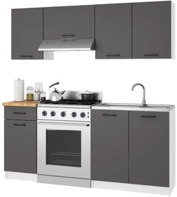 Horná kuchynská skrinka OLIWIA W80 H580 biela / grafitová / sivá