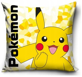 DETSKÁ DEKORAČNÁ OBLIEČKA NA VANKÚŠ POKEMON 40X40 CM VZOROVANÁ