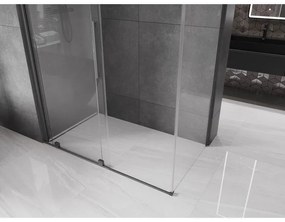 Mexen Velar, sprchový kút s posuvnými dverami 160 x 100 cm, 8mm číre sklo, brúsený grafit, 871-160-100-01-95