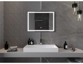 Mexen Miko, LED kúpeľňové zrkadlo s podsvietením 80 x 60 cm, 6000K, ochrana proti zahmlievaniu, 9819-080-060-611-00