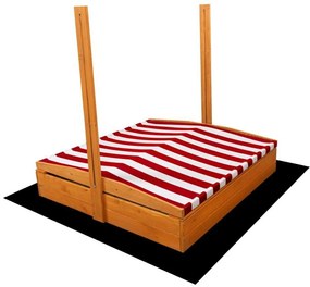 Strieška pre detské drevené pieskovisko Baby Mix 120 x 120 cm červeno-biela