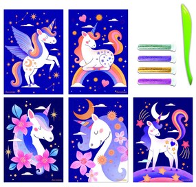 Artissimo - trblietkové pieskovanie - Jednorožce v noci