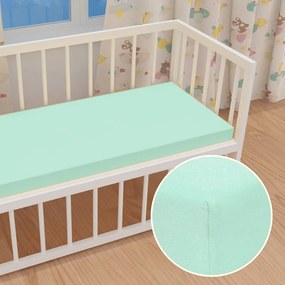 Detské jersey napínacie prestieradlo do postieľky JR-034 Mintové 60 x 120 x 10 cm - do postieľky