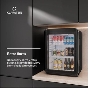 Klarstein Audrey Evo chladnička na nápoje, Retro dizajn, sklenené dvere, 68 L, EEK C