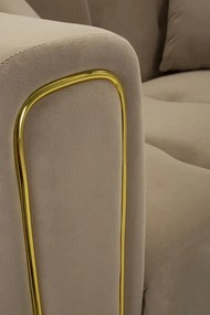 Dvojmiestna pohovka Alma 155 cm taupe/zlatá