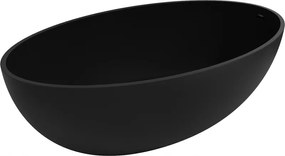 Mexen Prato Oválna Voľnestojaca Vaňa 170x100 Konglomerát Čierna Matná