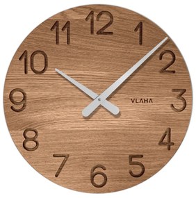 Dubové hodiny Vlaha strieborné ručičky, VCT1131, 45cm