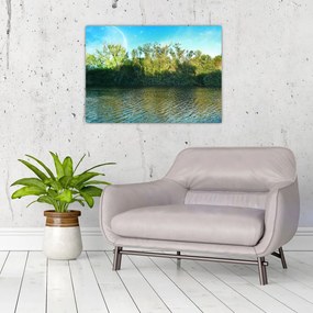 Sklenený obraz - jazero (70x50 cm)
