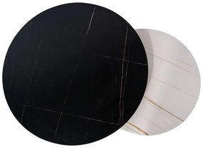 Set konferenčných stolíkov Signal FERRANTE B, čierny mat/čierno biely efekt mramoru