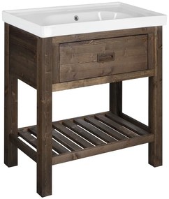 Sapho Sapho, BRAND umývadlová skrinka 76x83x43cm, morený smrek, BA088S