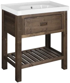 Sapho Sapho, BRAND umývadlová skrinka 76x83x43cm, morený smrek, BA088S