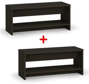 Lavička šatňová s policou na topánky 1+1 ZADARMO, 1000 mm, wenge
