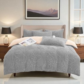 Jemné mikroplyš obliečky Homa EXCLUSIVE LIGHT GREY 7-dielna sada 140x200 cm