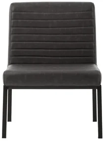 furniture-nabytek.cz - Čalúnená stolička Wingston z umelej kože a kovu, nosnosť 250 kg, šedá