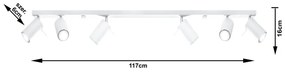 Biele stropné svietidlo Nice Lamps Etna 6L