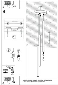 Sollux SL.0471 - Luster na lanku PASTELO 3P 3xG9/8W/230V čierna