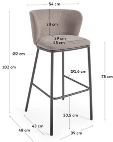 Svetlohnedá barová stolička 102 cm Ciselia – Kave Home