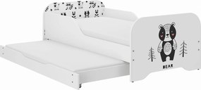 Wooden Toys Detská posteľ MIKI 160x80 BEAR s funkciou spania