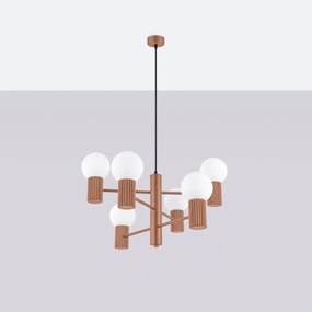 Luster Halo, 6x biele sklenené tienidlo, br