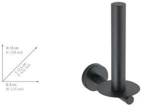 WENKO 24262100-Držiak toaletného papiera BOSIO BLACK 8x18 cm nerez/strieborný