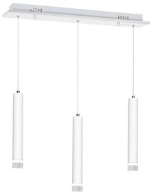 Závesné svietidlo Alba, 3x biele kovové tienidlo, w