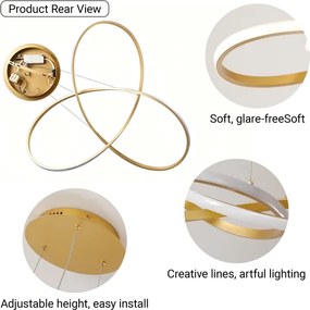 Brilagi - stmievateľný LED luster na lanku INFINITY LED/80W/230V 80x80 cm zlatý + diaľkové ovládanie
