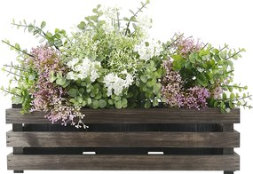 AMADEA Drevený obal s kvetináči - tmavý, 47x17x15cm Český výrobok