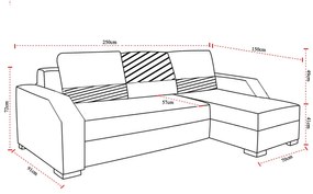 Rohová sedačka Aresea (béžová + hnedá) (L). Vlastná spoľahlivá doprava až k Vám domov. 1025371