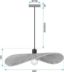 Toolight Toolight, závesné svietidlo 60cm, 1xE27, APP1831-1CP, čierna matná, OSW-00633