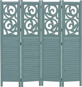 Paraván T568, deliaca stena, 4 panely - 170 × 160 cm - zelená