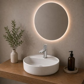 Mereo Lota, umývadlo na dosku bez prepadu, 450x450x110 mm, okrúhle, keramické, MER-UC454511C